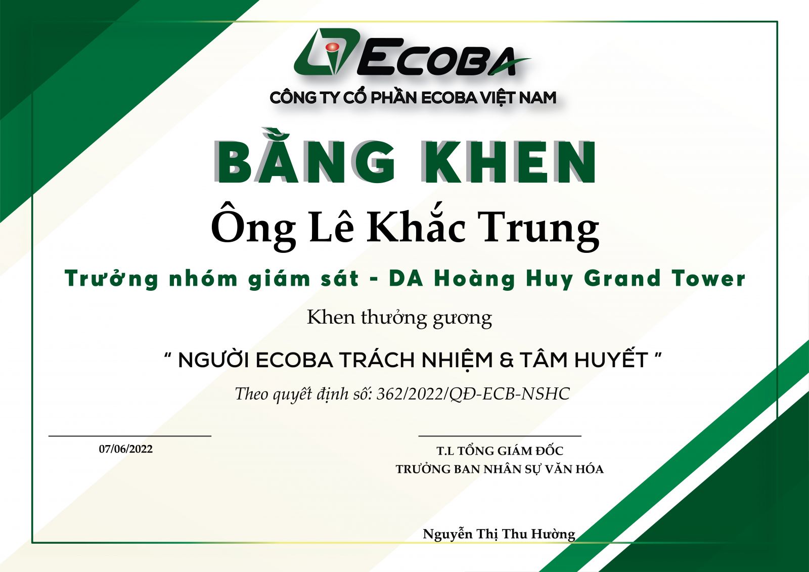 Nguoi Ecoba trach nhiem tam huyet 1