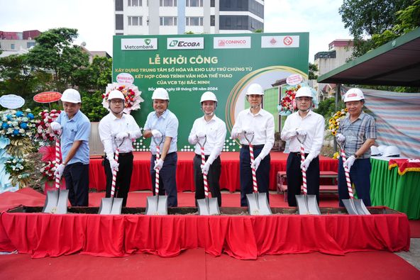 groundbreaking ceremony for vietcombanks digitalization and document storage center combined with cultural and sports facilities in bac ninh GZIn
