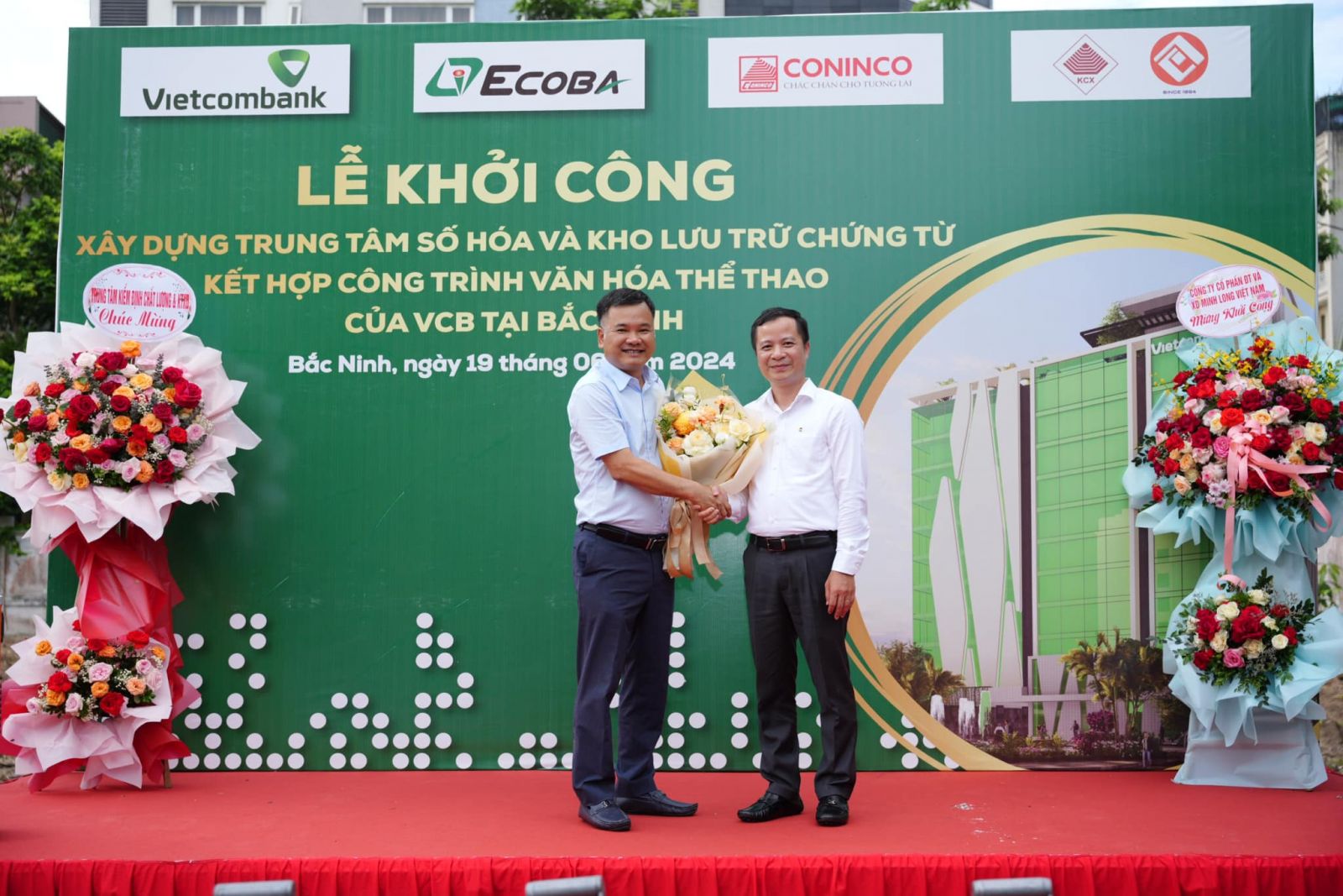groundbreaking ceremony for vietcombanks digitalization and document storage center combined with cultural and sports facilities in bac ninh oVyc