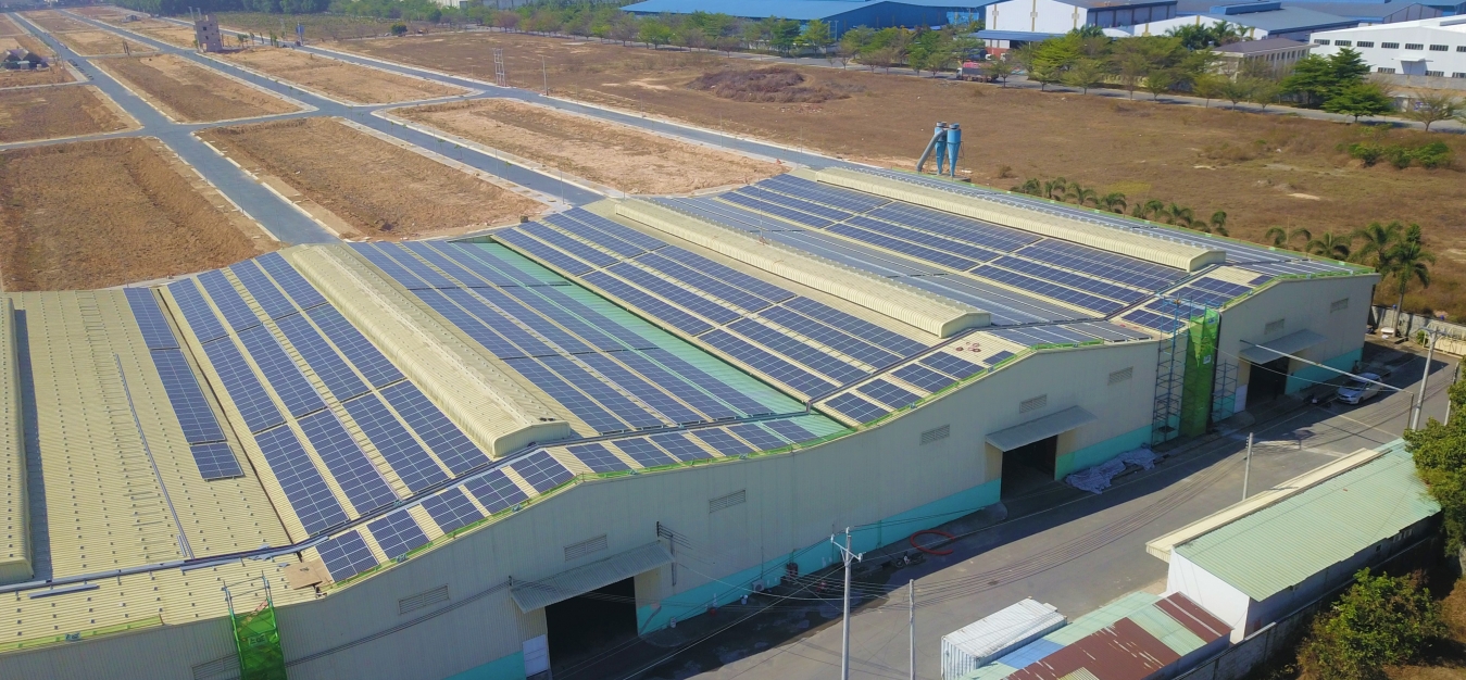 Điện mặt trời mái nhà ~1 MWP - Nhà xưởng công ty TNHH Hải Vân
